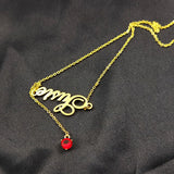 Minimalism Personalized Nameplate Necklace with Birthstone Pendant