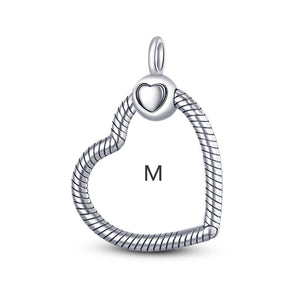 Silver O Pendant with Heart Charm - DIY Necklace