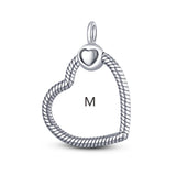 Silver O Pendant with Heart Charm - DIY Necklace