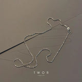 Minimalism Glitter Clavicle Chain Necklace Silver Plated