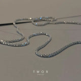 Minimalism Glitter Clavicle Chain Necklace Silver Plated
