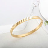 Minimalist Stainless Steel Cuff Bracelet for Women - Plated Titanium Bangles