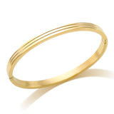 Minimalist Stainless Steel Cuff Bracelet for Women - Plated Titanium Bangles
