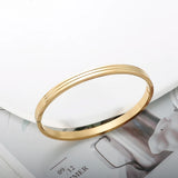 Minimalist Stainless Steel Cuff Bracelet for Women - Plated Titanium Bangles