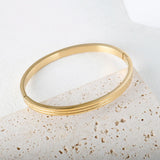 Minimalist Stainless Steel Cuff Bracelet for Women - Plated Titanium Bangles