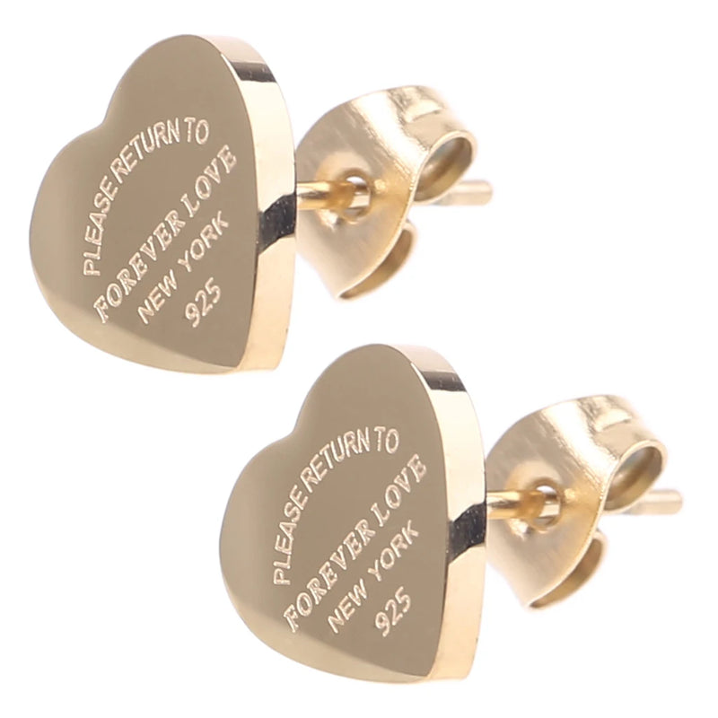 Minimalism Love Forever Heart Stud Earring Plating Earrings