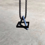 Minimalist Stainless Steel Necklace Geometric Pendant Men Women