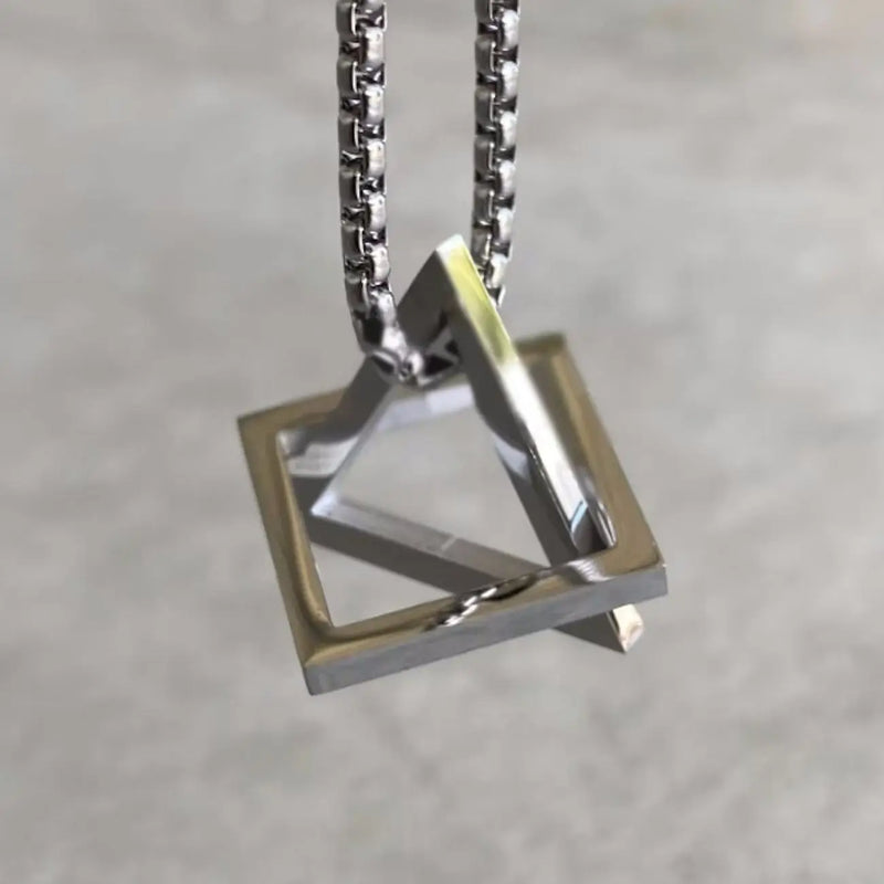 Minimalist Stainless Steel Necklace Geometric Pendant Men Women