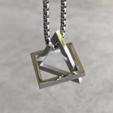 Minimalist Stainless Steel Necklace Geometric Pendant Men Women