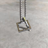 Minimalist Stainless Steel Necklace Geometric Pendant Men Women