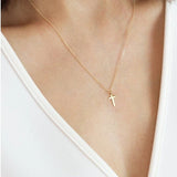 Minimalism Crystal Cross Pendant Necklace 925 Sterling Silver Chain