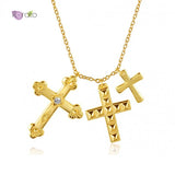 Minimalism Crystal Cross Pendant Necklace 925 Sterling Silver Chain