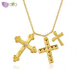 Minimalism Crystal Cross Pendant Necklace 925 Sterling Silver Chain