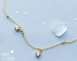 925 Silver Lucky Round Beads Zirconia Anklet Bracelet