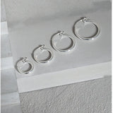 925 Silver Circle Hoop Earrings For Woman, Birthday Fine Jewelry