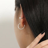 925 Silver Circle Hoop Earrings For Woman, Birthday Fine Jewelry