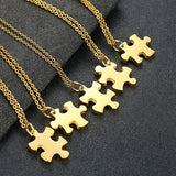 Personalized Couple Puzzle BFF Necklaces Set Stainless Steel