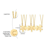 Personalized Couple Puzzle BFF Necklaces Set Stainless Steel