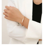 CZ Crystal Bracelet Hollow Cuff Bangle for Women Men Party Wedding