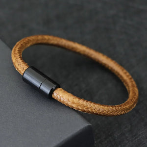 5mm Hemp Rope Bracelet Silver Magnetic Armband Antique Jewelry