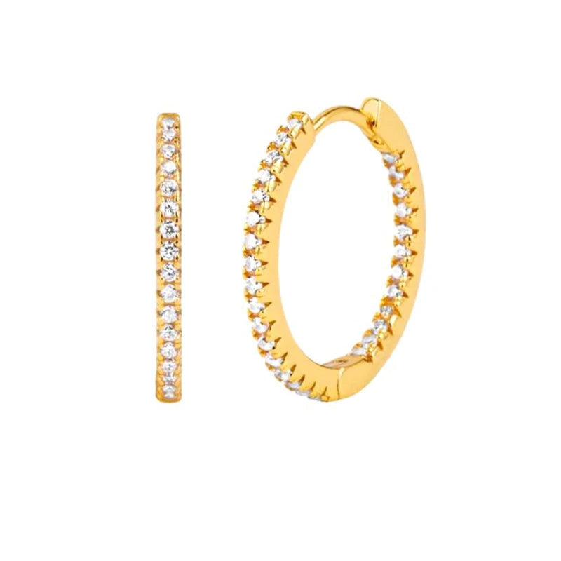 925 Silver Crystal Hoop Earring for Women Party Jewelry Gift