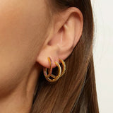 925 Silver Crystal Hoop Earring for Women Party Jewelry Gift