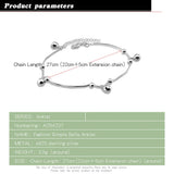 Minimalist 925 Silver Anklet Female Summer Jewelry Bell Ankle Bracelet