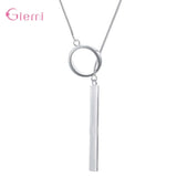 925 Silver Circle Bar Necklace for Women
