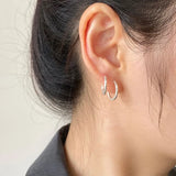 925 Silver Circle Hoop Earrings Women's Jewelry