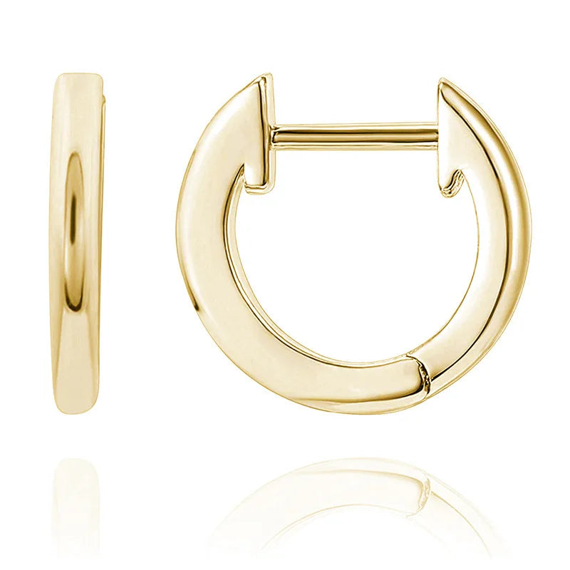 925 Silver Cuff Earrings Vintage 14K Plated Huggie for Women
