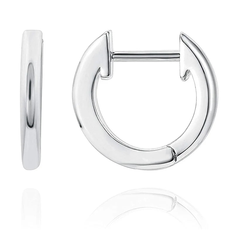 925 Silver Cuff Earrings Vintage 14K Plated Huggie for Women