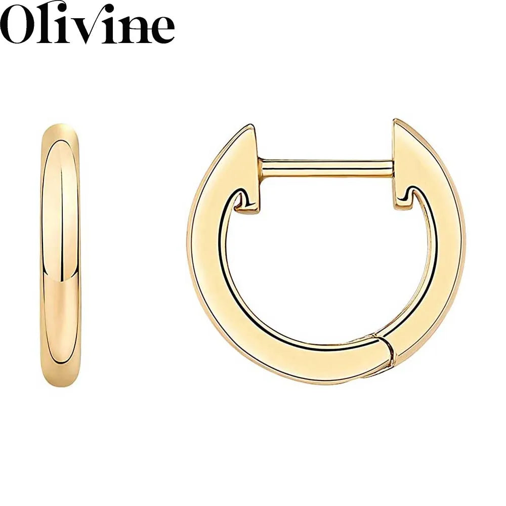 925 Silver Cuff Earrings Vintage 14K Plated Huggie for Women