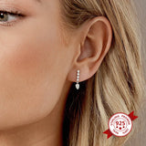 925 Silver Ear Needle Tiny Star Stud Earrings CZ Crystal Jewelry