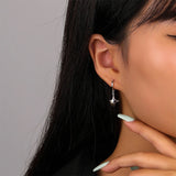 925 Silver Geometric Cross Star Hoop Earrings Wedding Jewelry