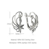 925 Silver Geometric Curve Drop Earrings Bohemian Style