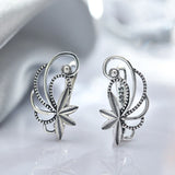 925 Silver Geometric Curve Drop Earrings Bohemian Style