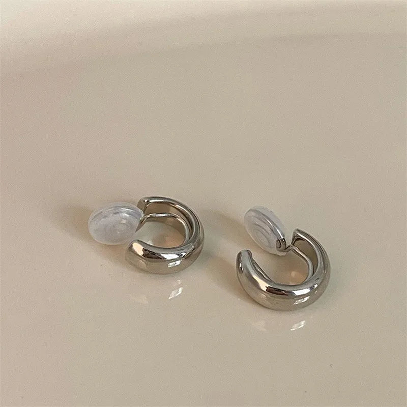 925 Silver Geometric Ear Cuff Vintage Clip Earrings for Women