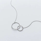 925 Sterling Silver Round Pendant Clavicle Necklace for Women