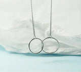 925 Sterling Silver Round Pendant Clavicle Necklace for Women