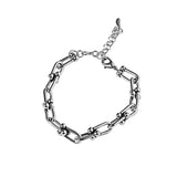 925 Silver Hollow Thicken Chain Bracelets Vintage Punk Daily Jewelry Gift