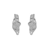 925 Silver Irregular Surface Stud Earrings Women's Fine Jewelry Gift