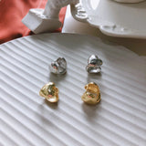 925 Silver Heart Ear Buckle Studs Women Girls Earrings