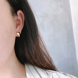 925 Silver Heart Ear Buckle Studs Women Girls Earrings