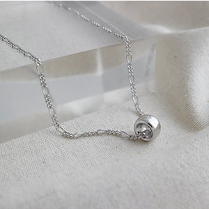 Minimalist 925 Sterling Silver Sphere Pendant Necklace Graduation Gift