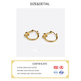 925 Silver Stud Earrings Round Geometric Ellipse Gift