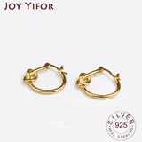 925 Silver Stud Earrings Round Geometric Ellipse Gift