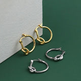 925 Silver Stud Earrings Round Geometric Ellipse Gift