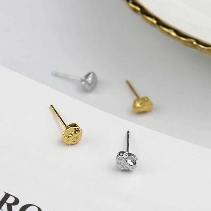 925 Silver Vintage Geometric Ellipse Stud Earrings, Party Jewelry Gift