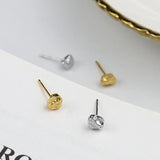 925 Silver Vintage Geometric Ellipse Stud Earrings, Party Jewelry Gift