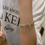 925 Silver Thicken Chain Bracelet Vintage Punk Hiphop Jewelry